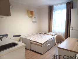 Short or long term rent of new furnished studio Prague 4 in vicinity metro Kačerov